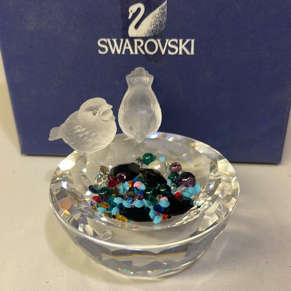 Swarovski Other - Swarovski Crystal Bird Bath With Stones & Original Box